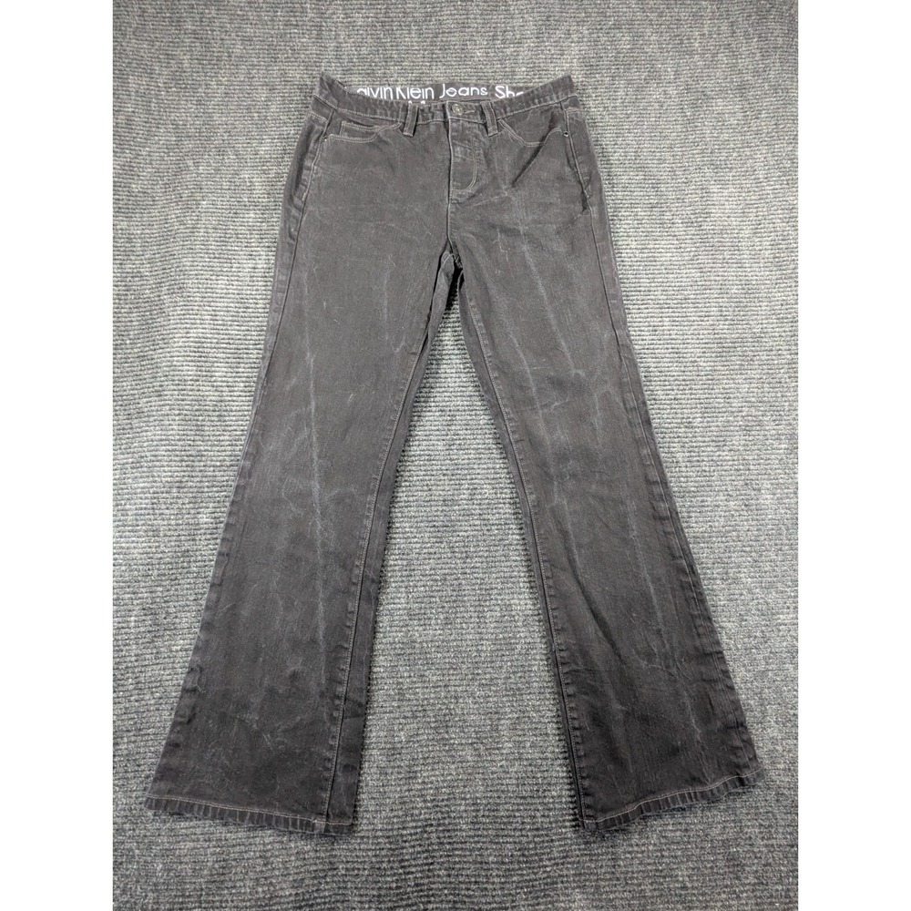 Calvin Klein Jeans‎ Womens 30/10 Black Denim Cotton Mid Rise Medium Wash Bootcut